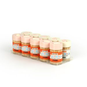 natural bamboo toothpicks, flip-top toothpick container, eco-friendly toothpicks, portable toothpick pack, hygienic toothpicks, bamboo toothpick dispenser, soft color toothpick box, sustainable dining accessories, NATUAAL toothpicks